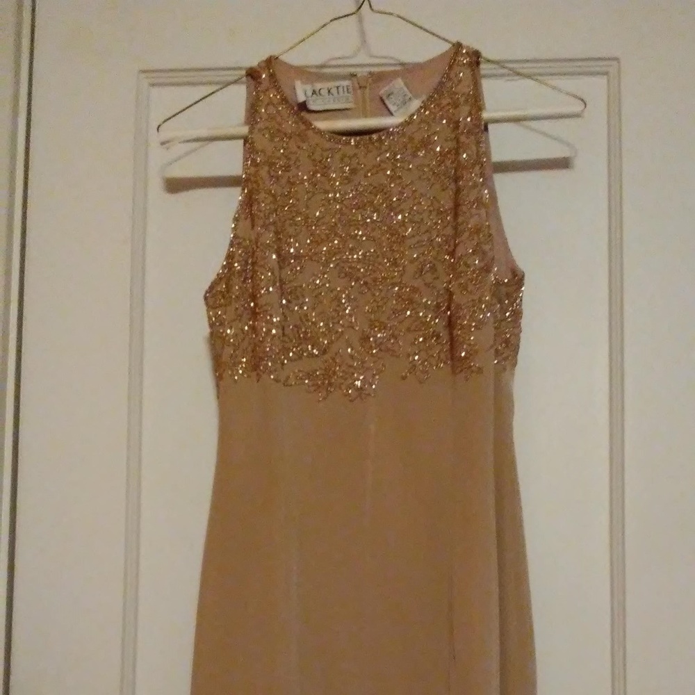 Beige beaded Dress